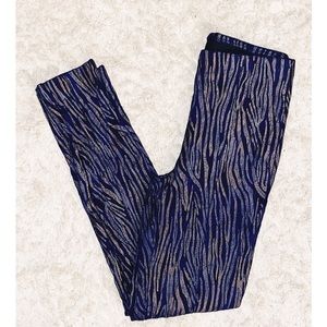 Joseph Ribkoff Navy & Copper Metallic Pants